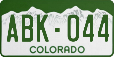 CO license plate ABK044