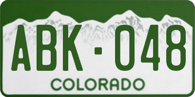 CO license plate ABK048