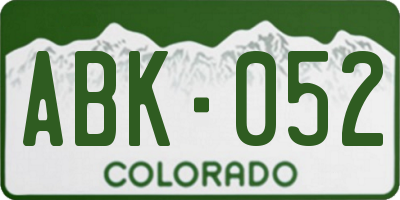 CO license plate ABK052
