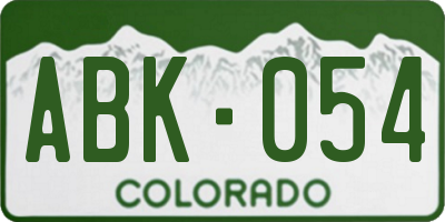 CO license plate ABK054