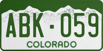 CO license plate ABK059