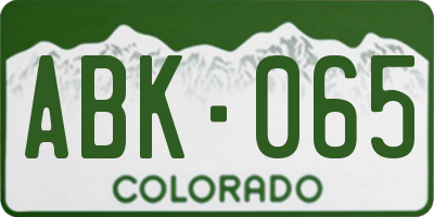 CO license plate ABK065
