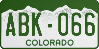 CO license plate ABK066