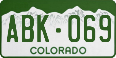 CO license plate ABK069