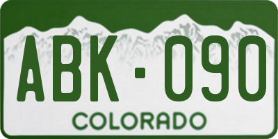 CO license plate ABK090