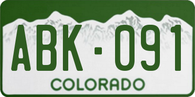 CO license plate ABK091
