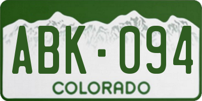 CO license plate ABK094