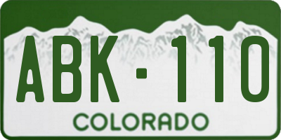 CO license plate ABK110