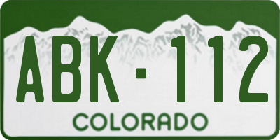 CO license plate ABK112