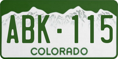 CO license plate ABK115