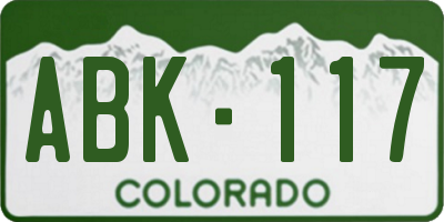 CO license plate ABK117