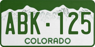 CO license plate ABK125