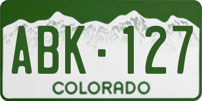 CO license plate ABK127