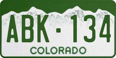 CO license plate ABK134