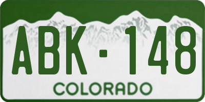 CO license plate ABK148