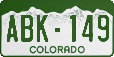CO license plate ABK149