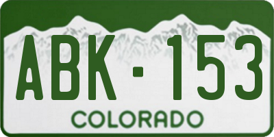 CO license plate ABK153