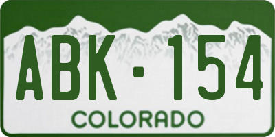 CO license plate ABK154