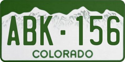 CO license plate ABK156