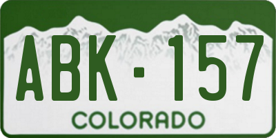 CO license plate ABK157
