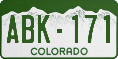 CO license plate ABK171