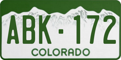 CO license plate ABK172