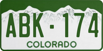 CO license plate ABK174