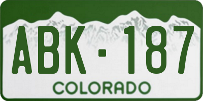 CO license plate ABK187