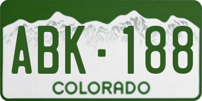 CO license plate ABK188