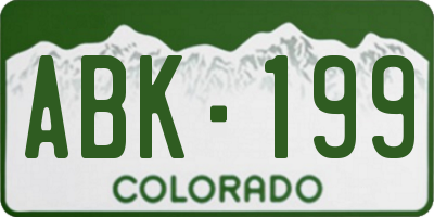 CO license plate ABK199