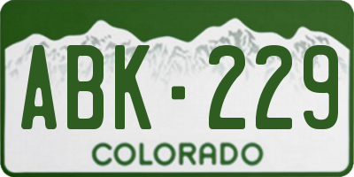 CO license plate ABK229