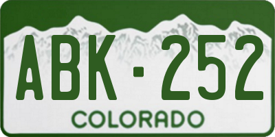 CO license plate ABK252