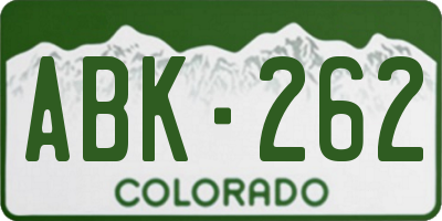 CO license plate ABK262