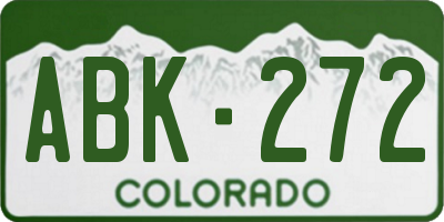 CO license plate ABK272