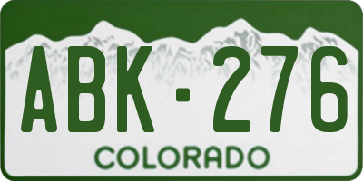 CO license plate ABK276