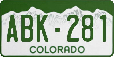 CO license plate ABK281