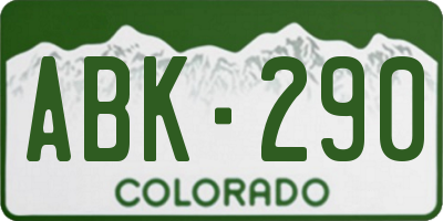 CO license plate ABK290