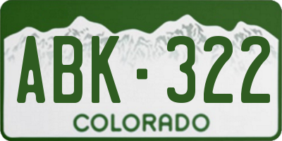 CO license plate ABK322