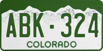 CO license plate ABK324