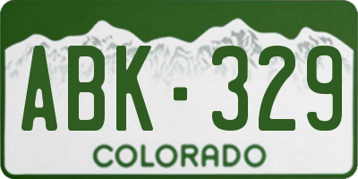 CO license plate ABK329