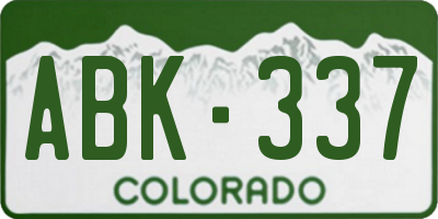 CO license plate ABK337