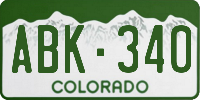 CO license plate ABK340