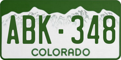 CO license plate ABK348