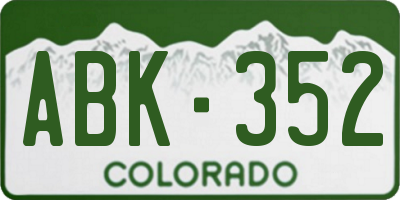 CO license plate ABK352