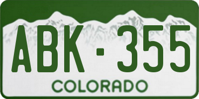 CO license plate ABK355