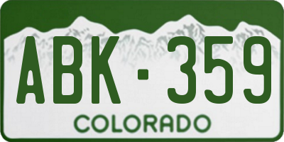 CO license plate ABK359