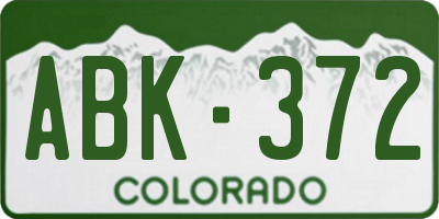 CO license plate ABK372
