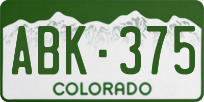 CO license plate ABK375