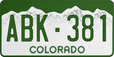 CO license plate ABK381