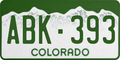 CO license plate ABK393